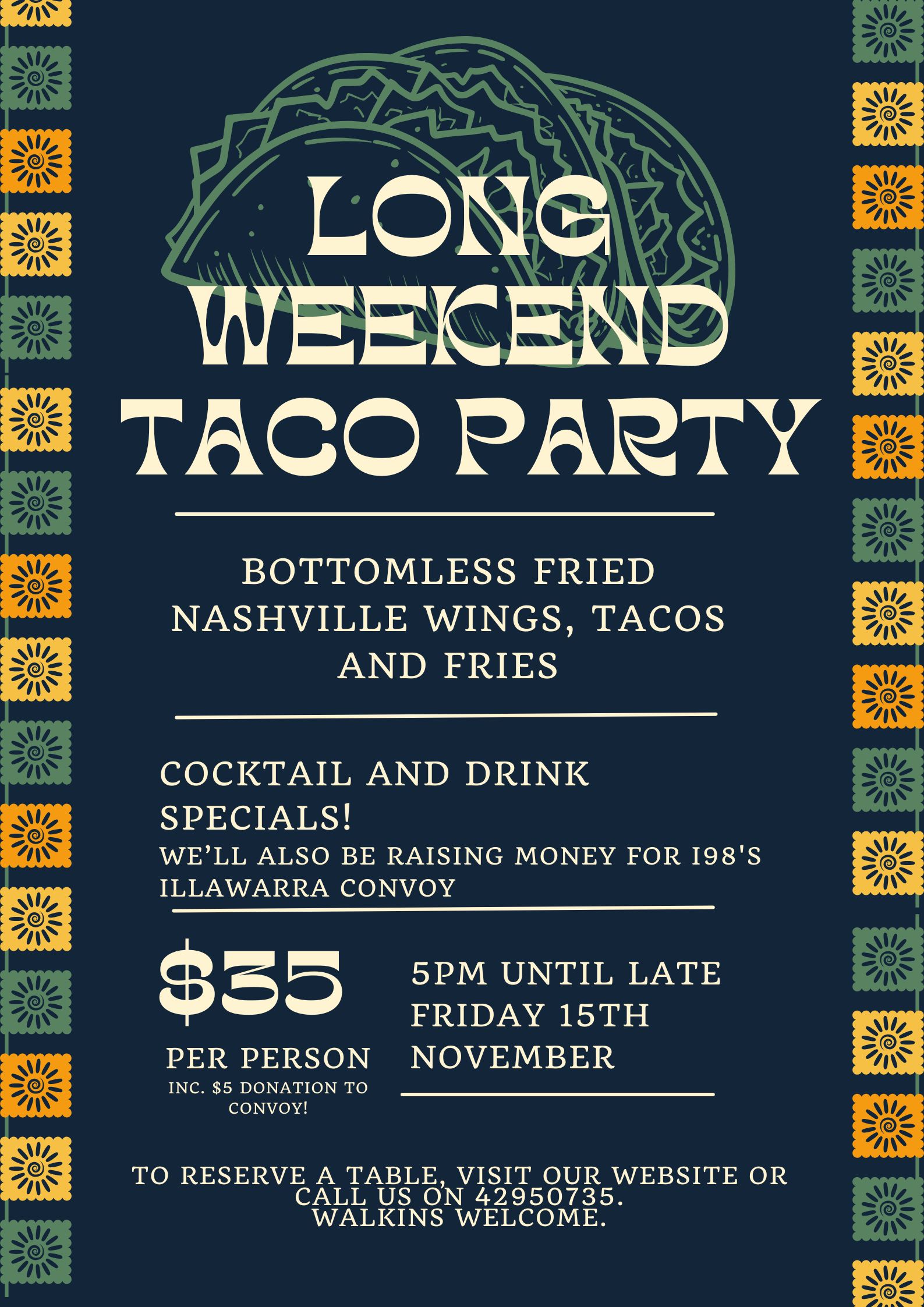 Barrels Taco Party | Friday 15th Nov 2024